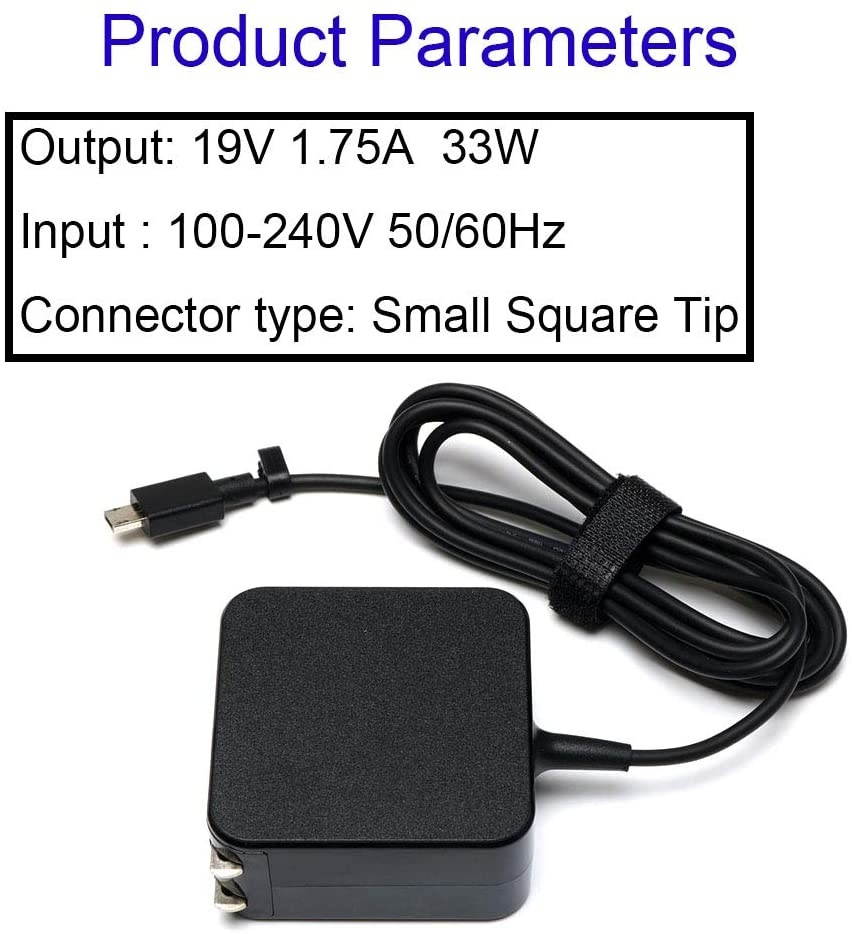 19V 1.75A 33W AC Adapter Laptop Charger Compatible for ASUS Eeebook X205 X205T X205TA x205ta-dh01 x205ta-ds01-bl;Vivobook E200 E202 E202S E200HA-UB02-GD;Transformer Book Flip Tp200sa Power Supply Cord