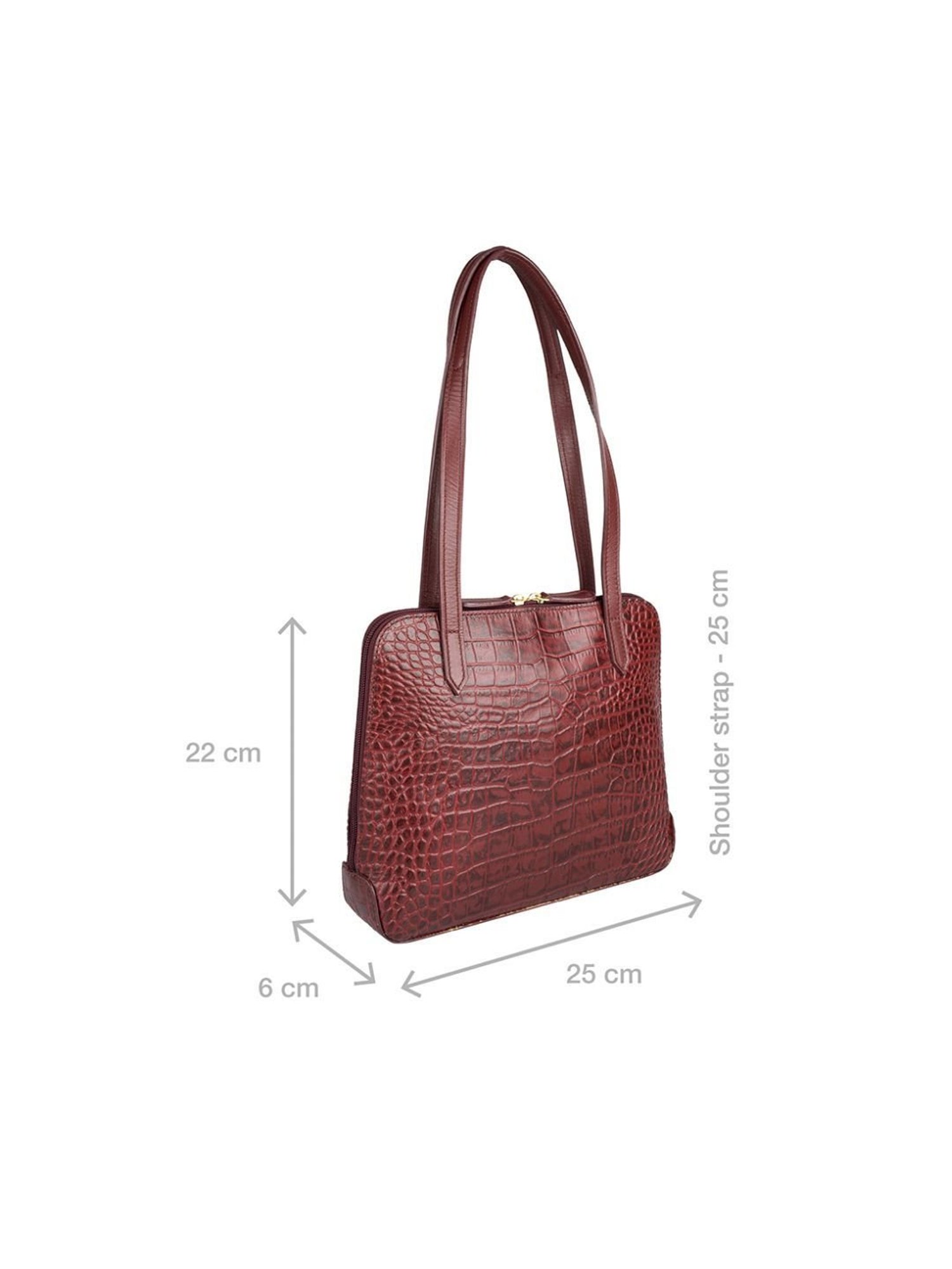 Hidesign Red Textured Medium Handbag