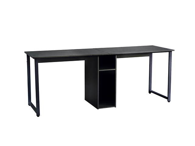 Home Office Game Table Computer Desk, Gaming Desk Table 2-Person Desk, Large Double Workstation Desk, Writing Desk with Storage,Black,GT57