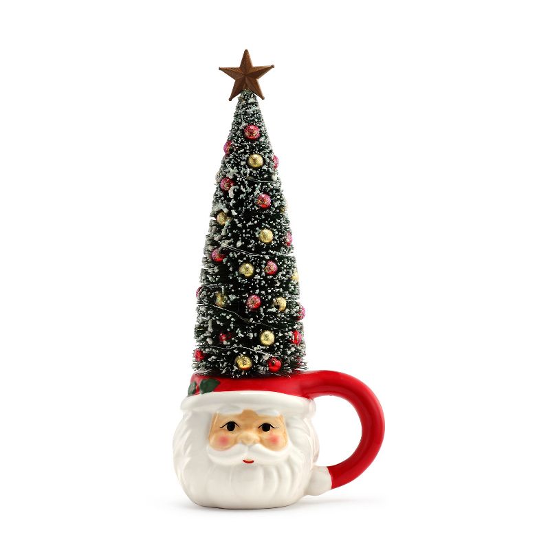 Mr. Christmas Mug with Sisal Tree - Santa Claus Christmas Decoration - 14"