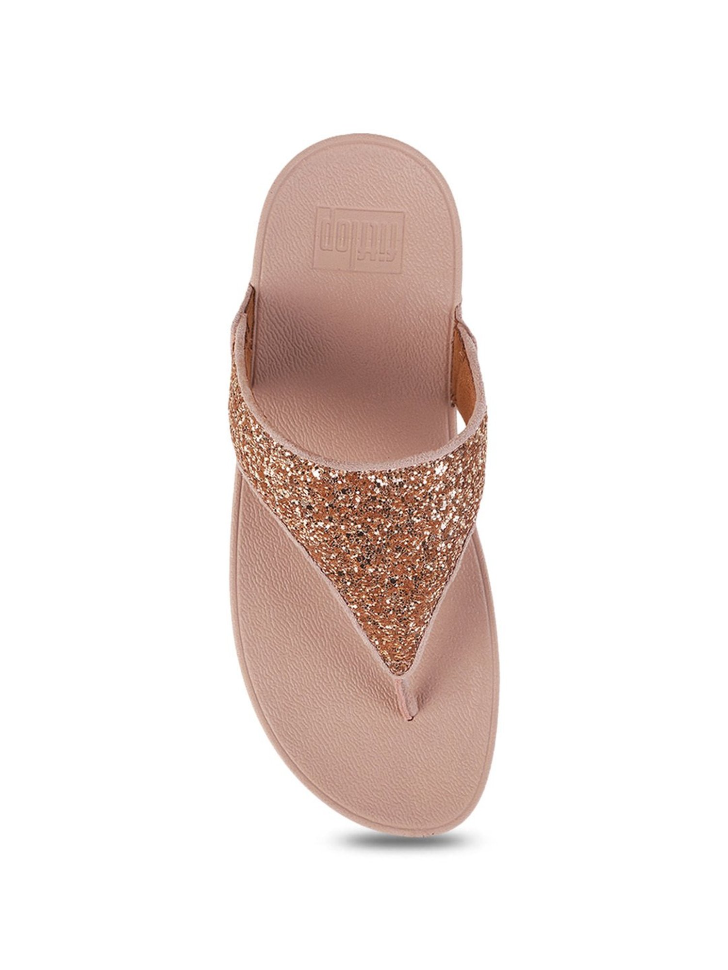 FitFlop Women's Rose Gold Thong Wedges