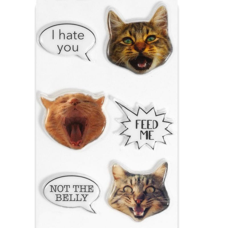 Underground Toys Puffy Adorable Cat Stickers For Note Book & Journal Decorations - Sheet of 20