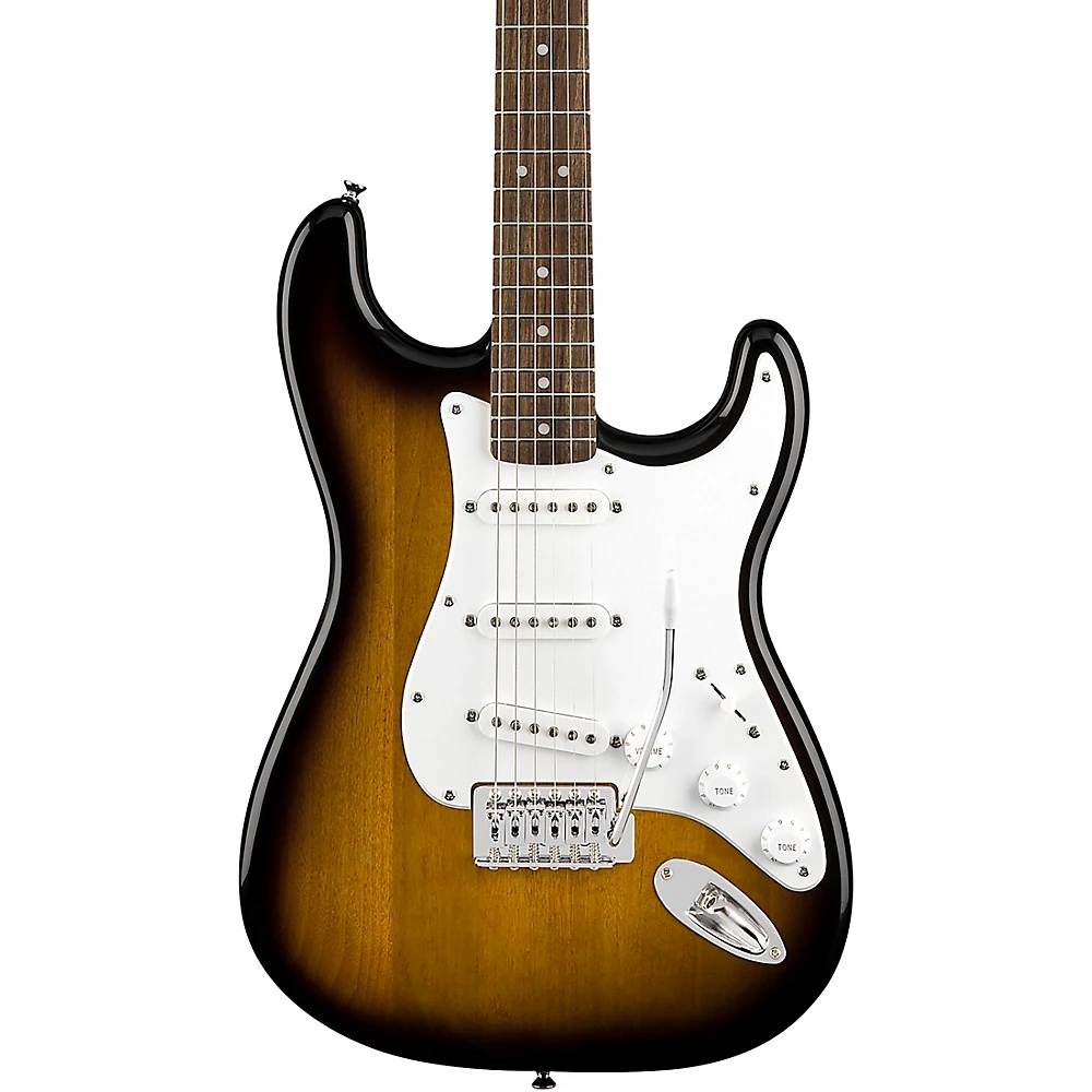 Squier Stratocaster Electric Guitar Pack With Squier Frontman 10G Amp Brown Sunburst