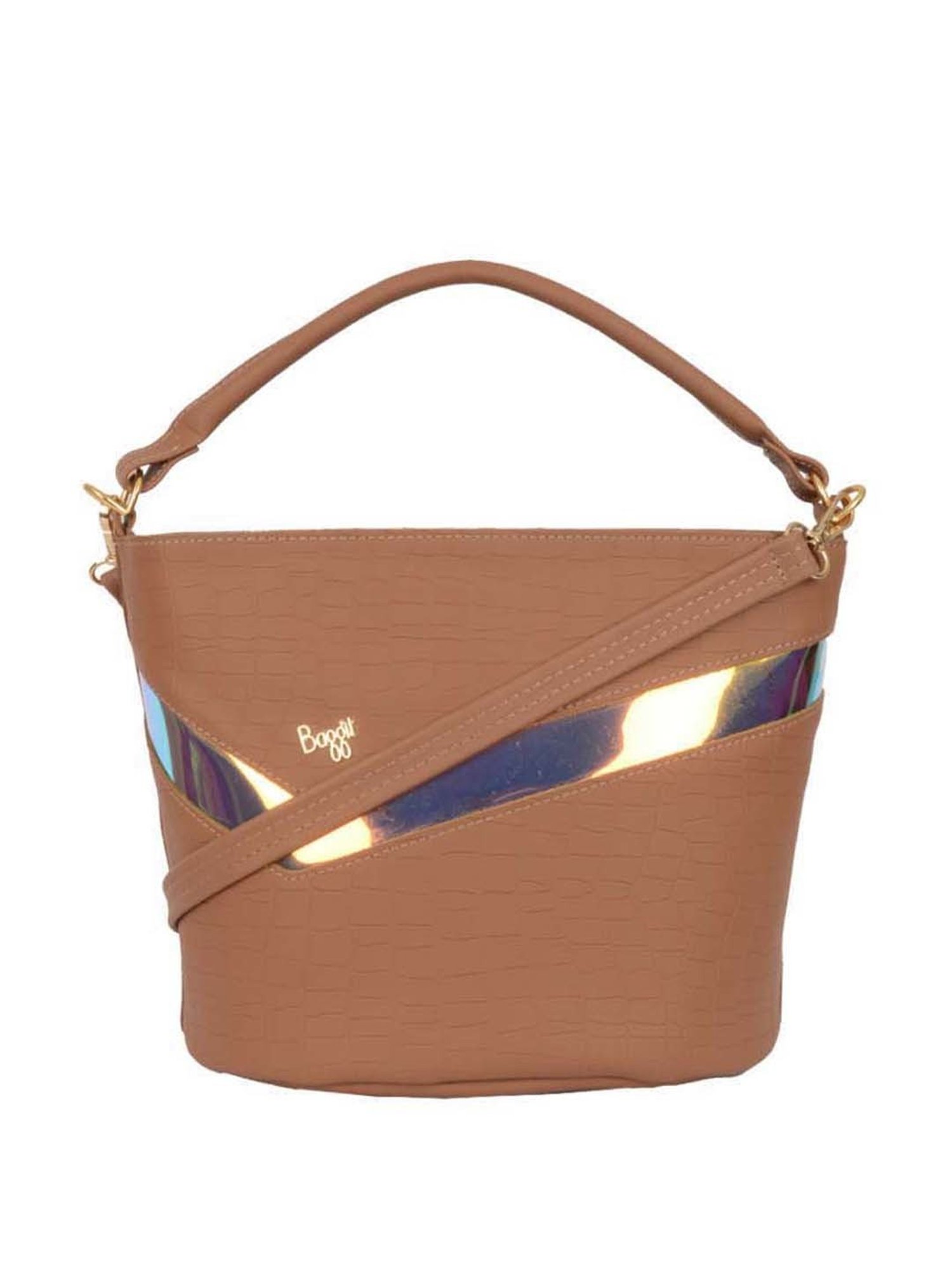 Baggit Pink Textured Medium Handbag