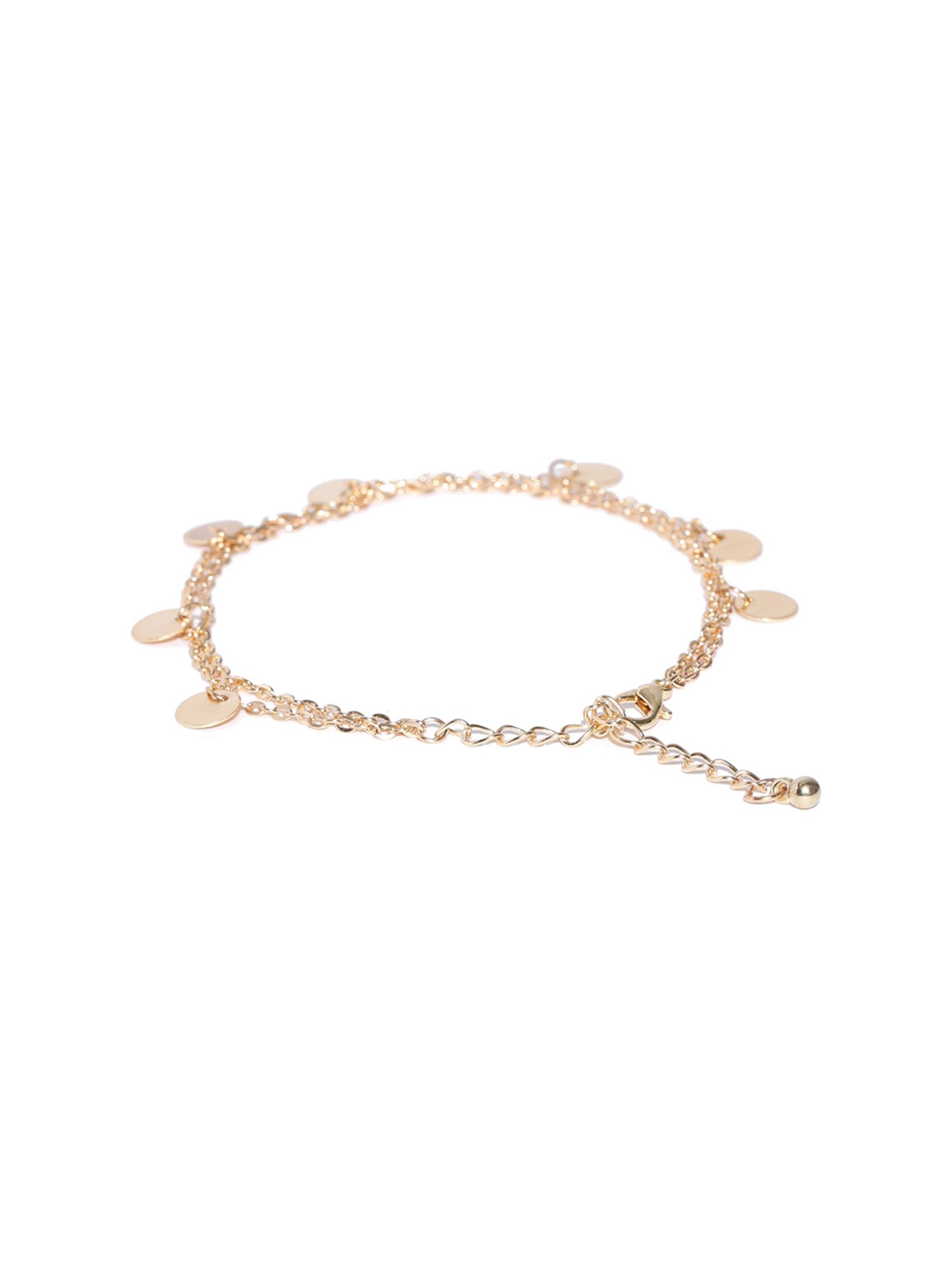 OOMPH Gold-Tone Multi Layer Charm Fashion Stylish Latest Anklet for Women