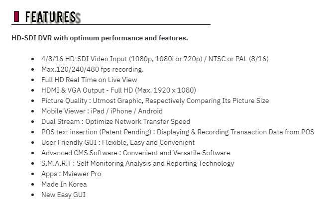 Eyemax Pro Prime Series HD SDI Hybrid 16CH 1080P Real Time DVR System App : Mviewer No HDD