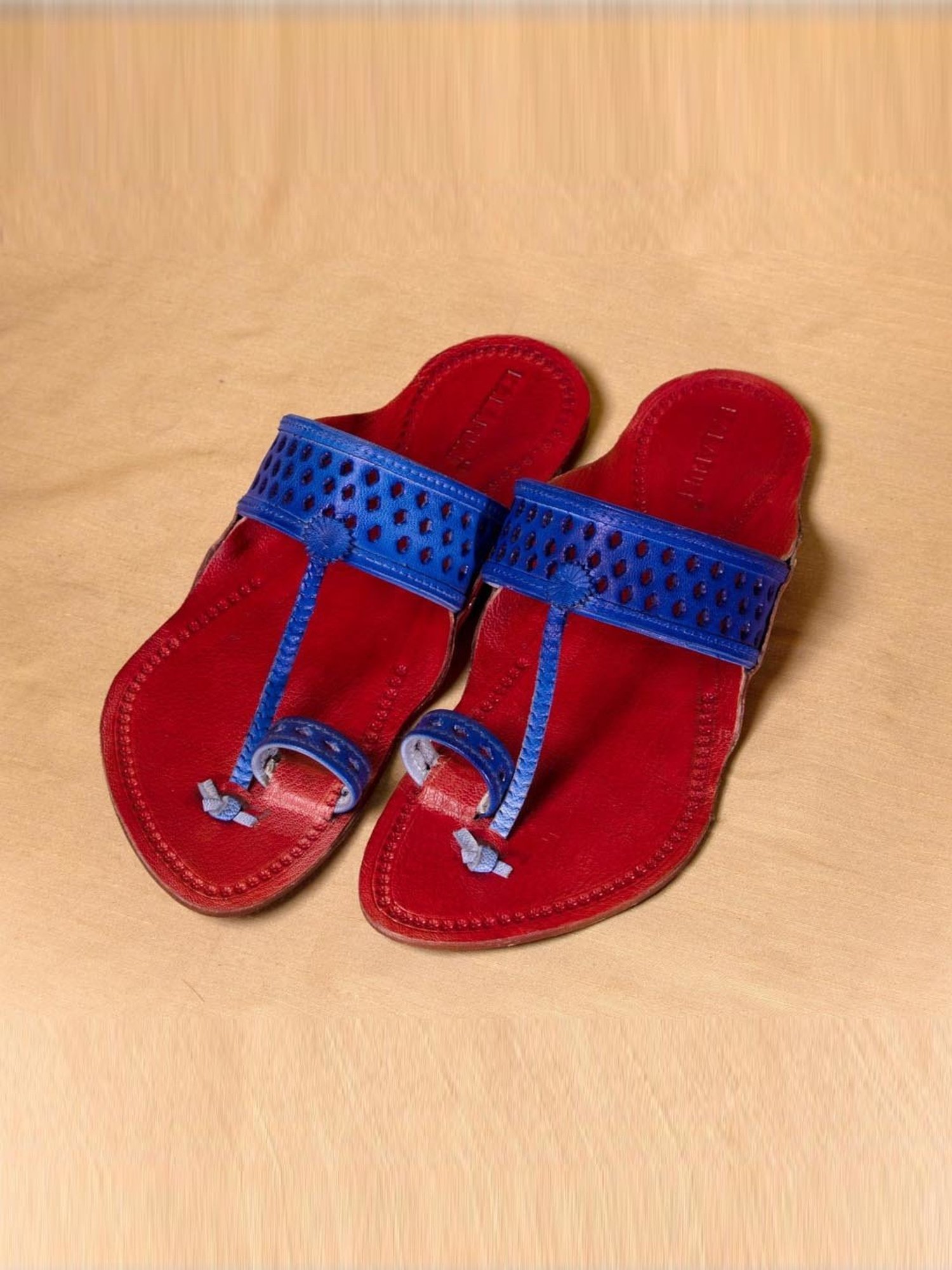Kalapuri Men's Red Kolhapuri Sandals