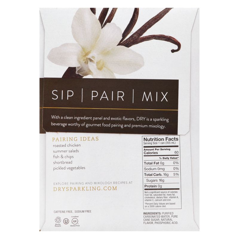 DRY Vanilla Bean Sparkling Soda - 4pk/12 fl oz Cans