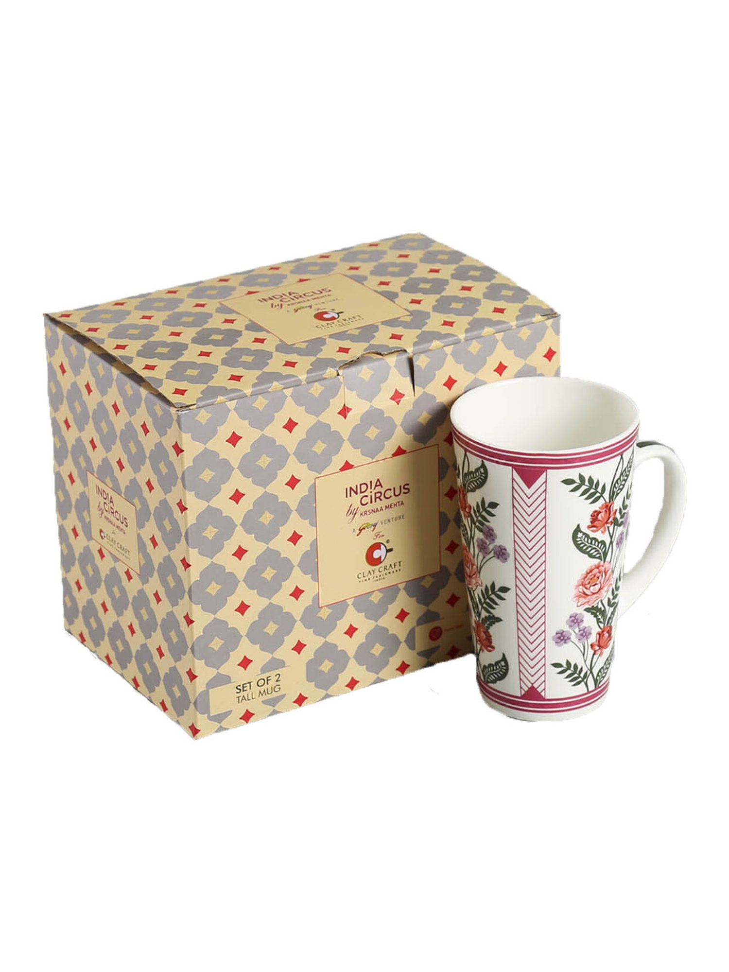 India Circus by Krsnaa Multicolor Ceramic 530 ML Mugs - Set of 2