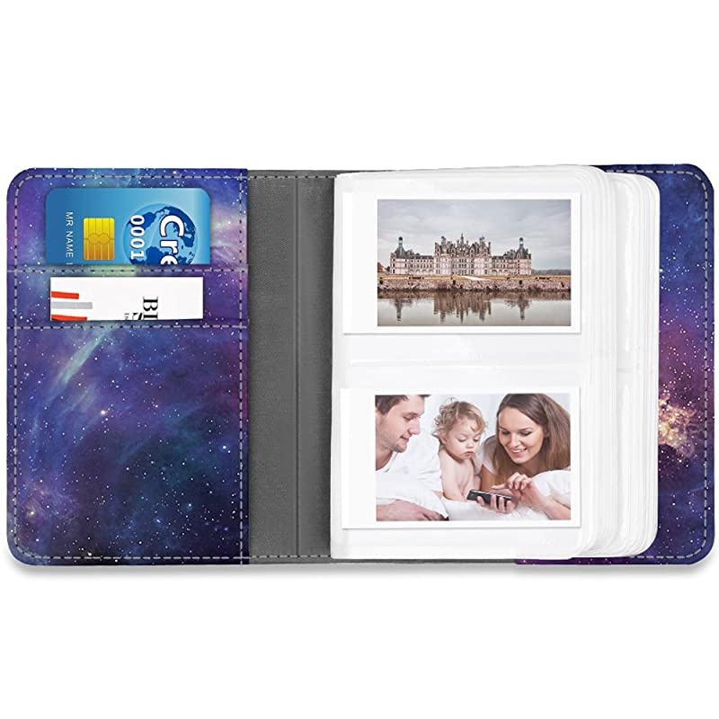 Mini Photo Album for 3-Inch Film - 104 Pockets Album for Fujifilm Instax Mini 11/Mini 9/Mini Link Printer/Mini LiPlay, Canon Ivy CLIQ, Polaroid, Kodak Instant Print Camera, Galaxy