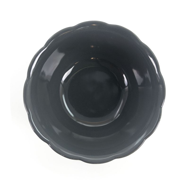 Gibson Elite Medallion 4 Piece Stoneware Scalloped Cereal Bowl Set