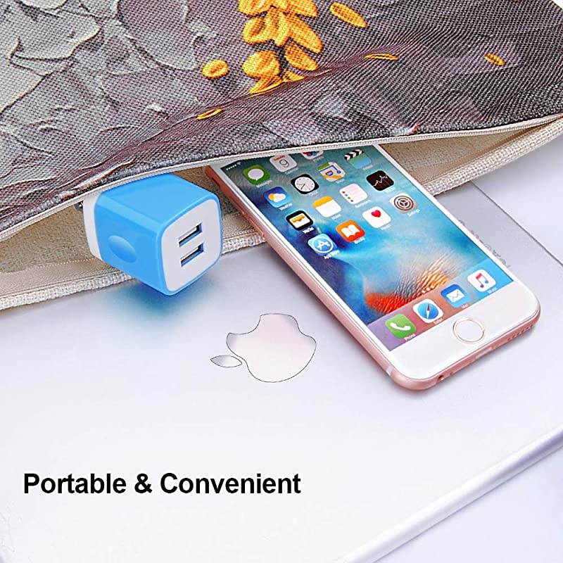 USB Wall Adapter Charger Block  5Pack 21Amp 5V Dual Port USB Power Adapter Wall Charger Plug Cube Compatible with Phone Xs Max XR X 8 7 6 Plus Samsung S10E S10 S9+ LG Moto Android More