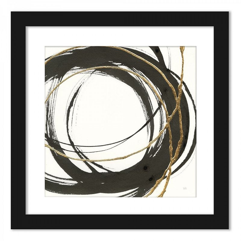 Americanflat Black And Gold Circles - Set of 2 Framed Prints by PI Creative
