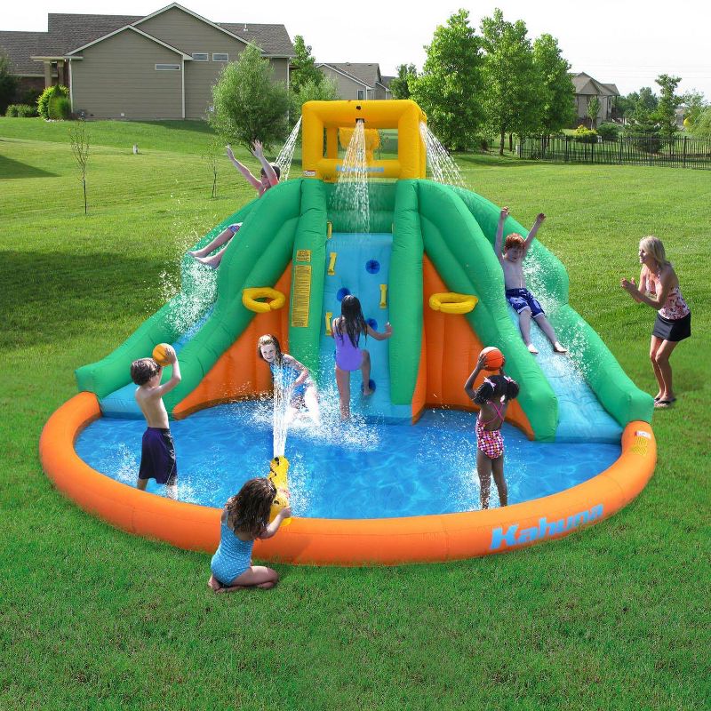 Kahuna 90475 Twin Peaks Kids Inflatable Splash Pool Backyard Water Slide Park