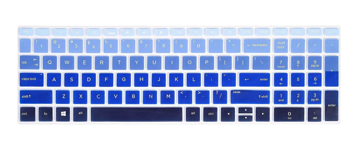 For HP Laptop Keyboard Cover For for 2018 HP ENVY x360 2-in-1 15.6" Touch-Screen Laptop/2018 Newest HP Pavilion 15.6 Inch Series/2018 HP Envy 17.3" Touch-Screen Laptop, Gradual Blue