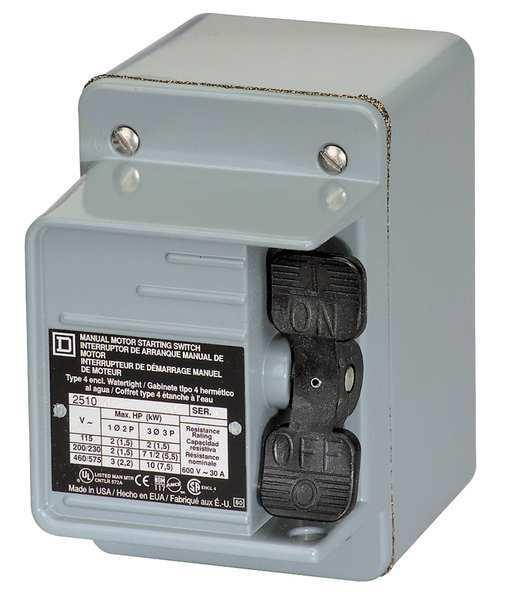 SQUARE D 2510KW1H Manual Motor Switch,IEC,0.63A,600V