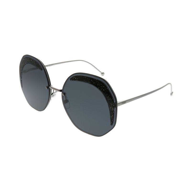 Fendi Fendi Glass FF 0358 KB7 IR Womens Round Sunglasses Grey 63mm