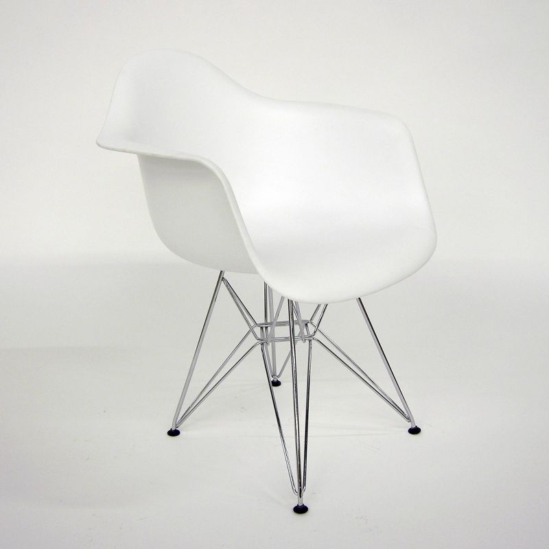 Set of 2 AEON Dijon Armchair White with Chrome Legs