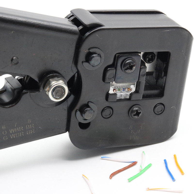 EZ-RJ45 Cat5e Cat6 Connector Crimping Tool End Pass Through Crimp Cutter with 100PCS Cat6 Connectors