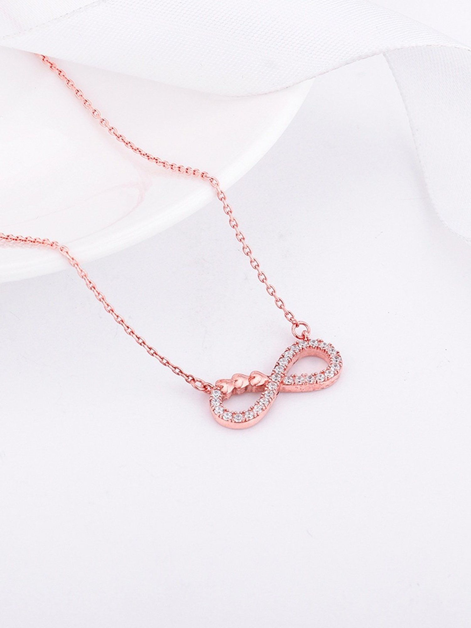 GIVA 92.5 Sterling Silver Double Infinity Love Necklace for Women