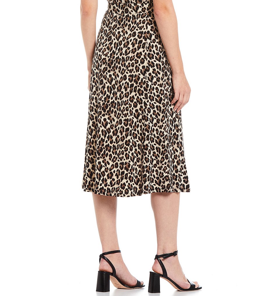 Investments Petite Size Soft Separates Pull-On Leopard Skirt