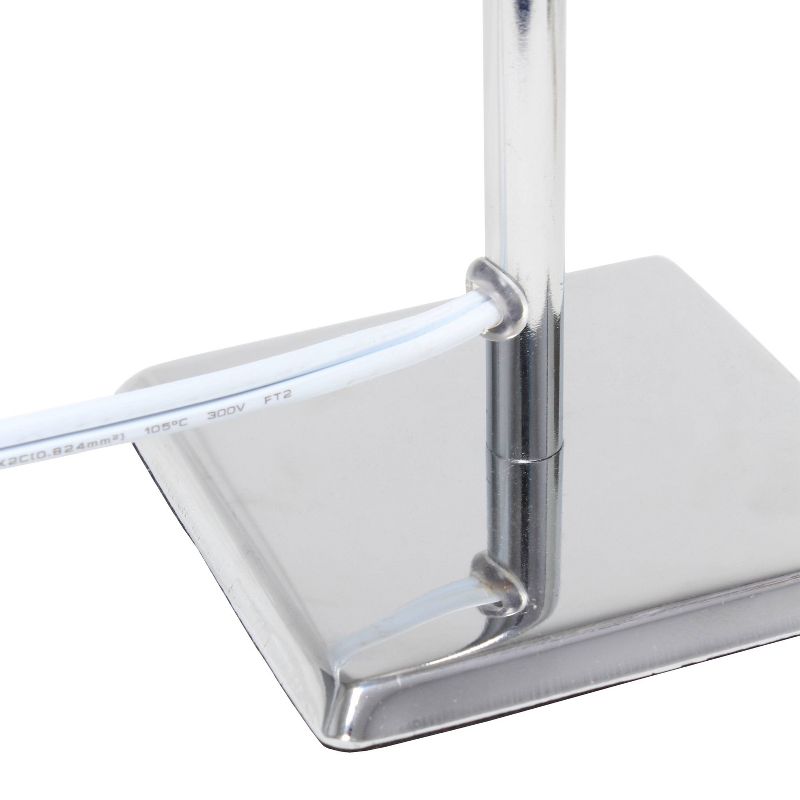 Mini Table Lamp with Squared Empire Fabric Shade Gray - Simple Designs