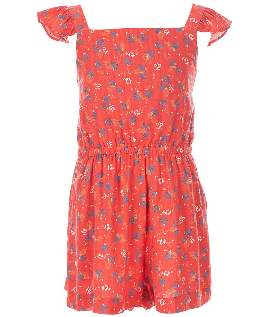 Copper Key Big Girls 7-16 Flutter-Sleeve Printed Romper