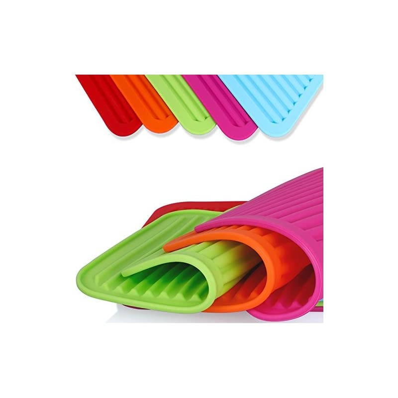 Silicone Trivets - 9" x 12" Silicone Potholder [2 Set ] Silicone Pot Holders - Spoon Rest - Kitchen Table Mat - Hot Pads - Large Coasters (Purple)