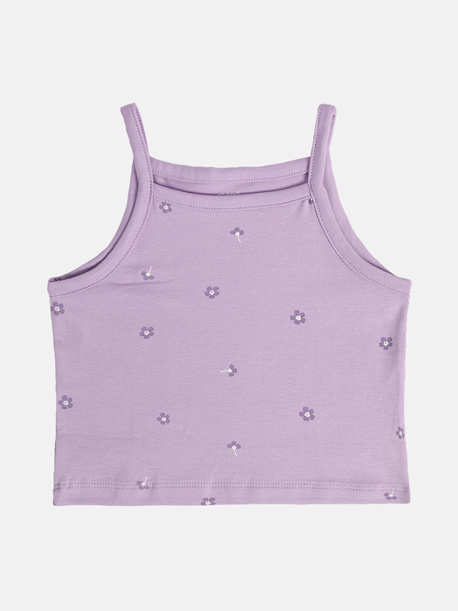 MINIKLUB Girls Grey & Purple Printed Camisole (Pack Of 2)