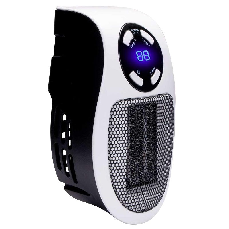 Pelonis HF-0063 1500-Watt 2-Setting Portable Oscillating Small Room Digital Fan and Personal Space Heater, Black