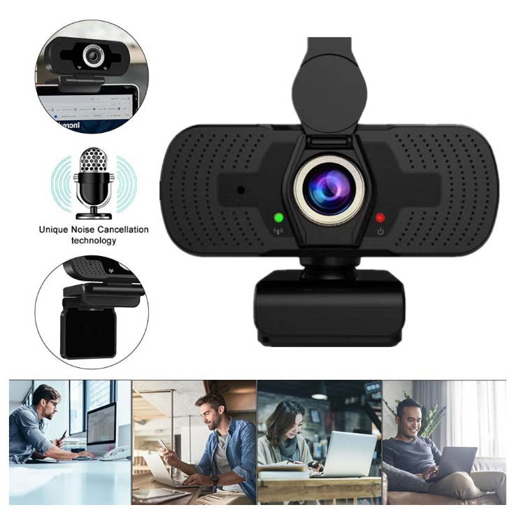 KINGZONE Webcam for PC, 1080P Full HD Web Camera with Microphone for Desktop Mac Smart TV, with USB Plug, Compatible for Win10/8/8.1/7/XP Linux for Skype, Streaming, Teleconference, Video Chat