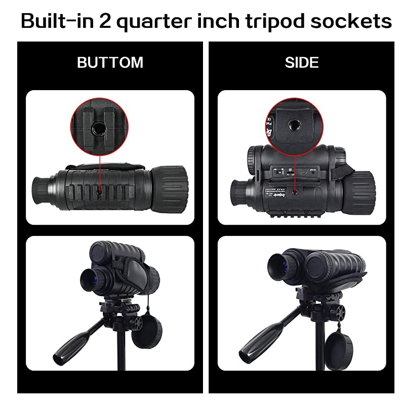 Vision Monocular, HD Digital Infrared Camera Scope 6x50mm with 1.5 inch TFT LCD High Power Hunting Gear Takes 5mp Photo 720 Video up to 350m/1150ft Detection Distance