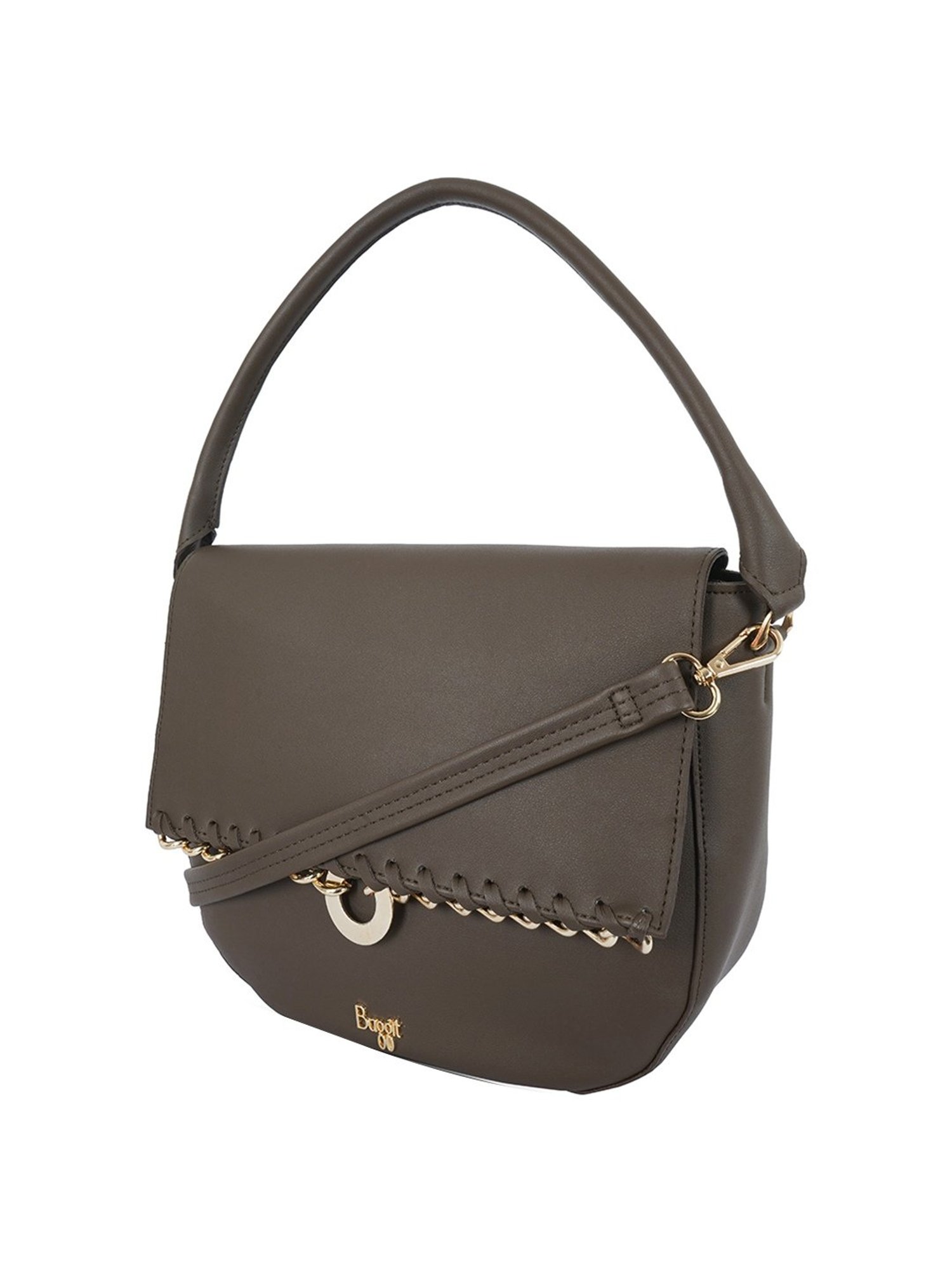 Baggit Petter Dark Brown Solid Medium Handbag