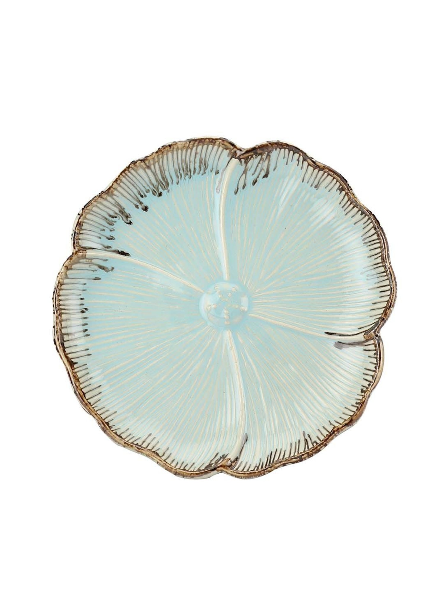 VarEesha Tranquil Sage Green Ceramic Daisy Serving Platter