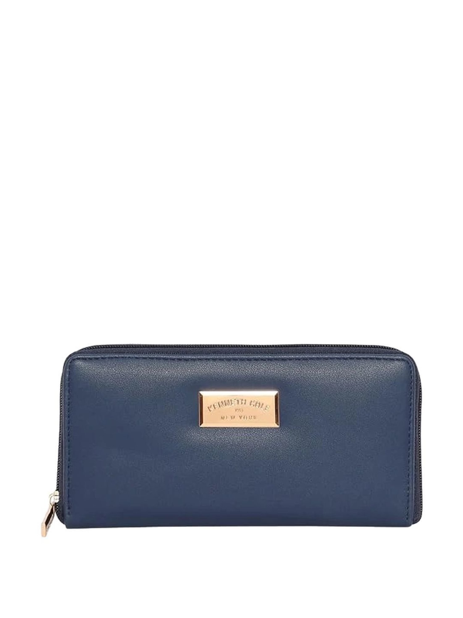 Kenneth Cole Navy Blue Solid Zip Around Wallet for women