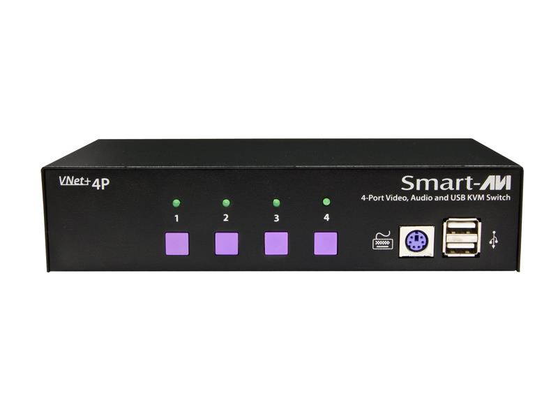 Smartavi VNET+4PS 4x1 USB KVM Switch with Stereo Audio/VNET+ Series (1920x1200)