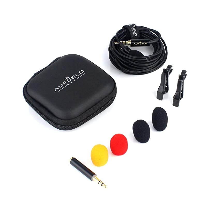 Best Small Mini Lavalier Lapel Omnidirectional Condenser Microphone for Apple iPhone Android Windows Cellphones Clip On Interview Video Voice Podcast Noise Cancelling Mic Blogger Vlogger