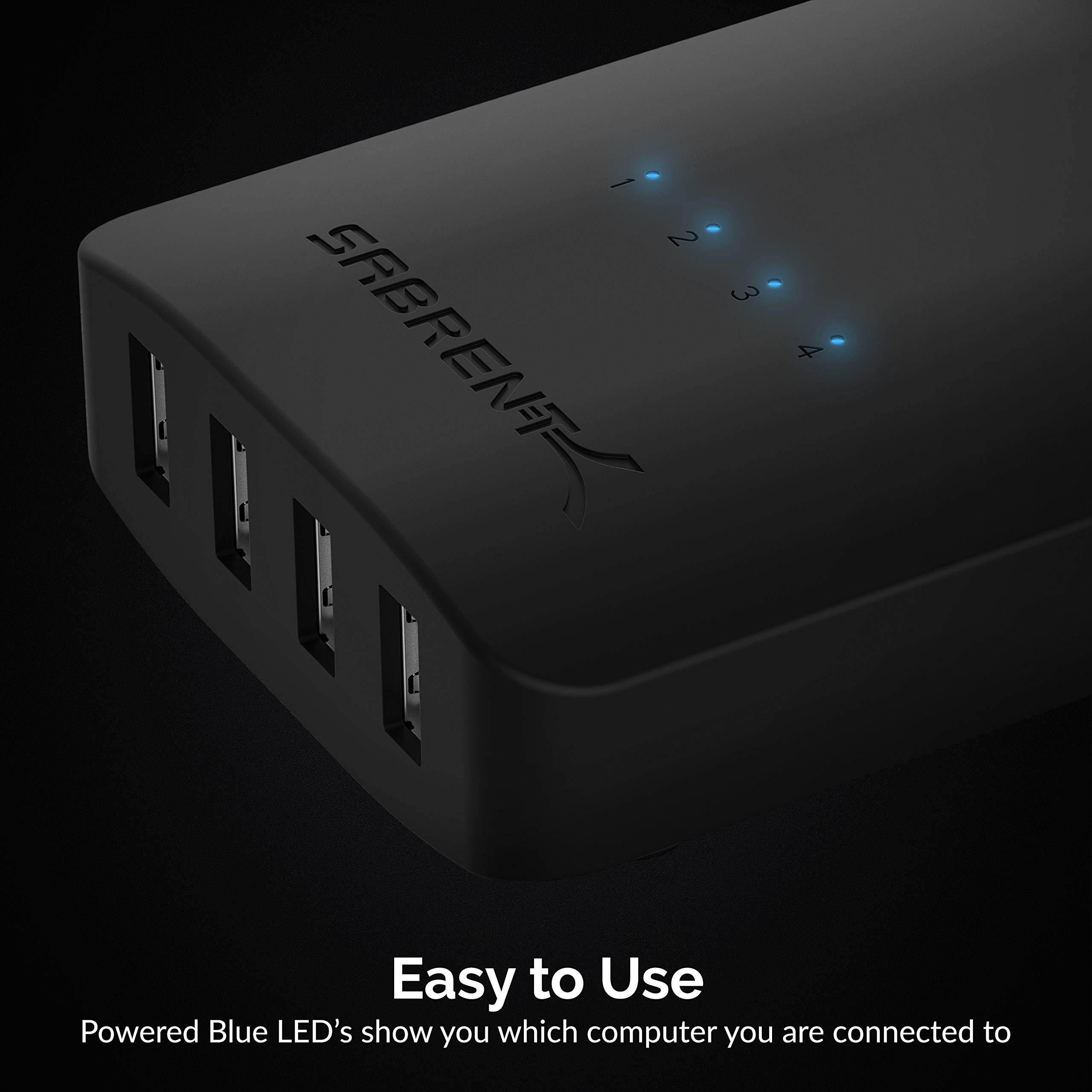 Sabrent USB 2.0 Sharing Switch up to 4 Computers and Peripherals LED Device Indicators (USB-USS4)