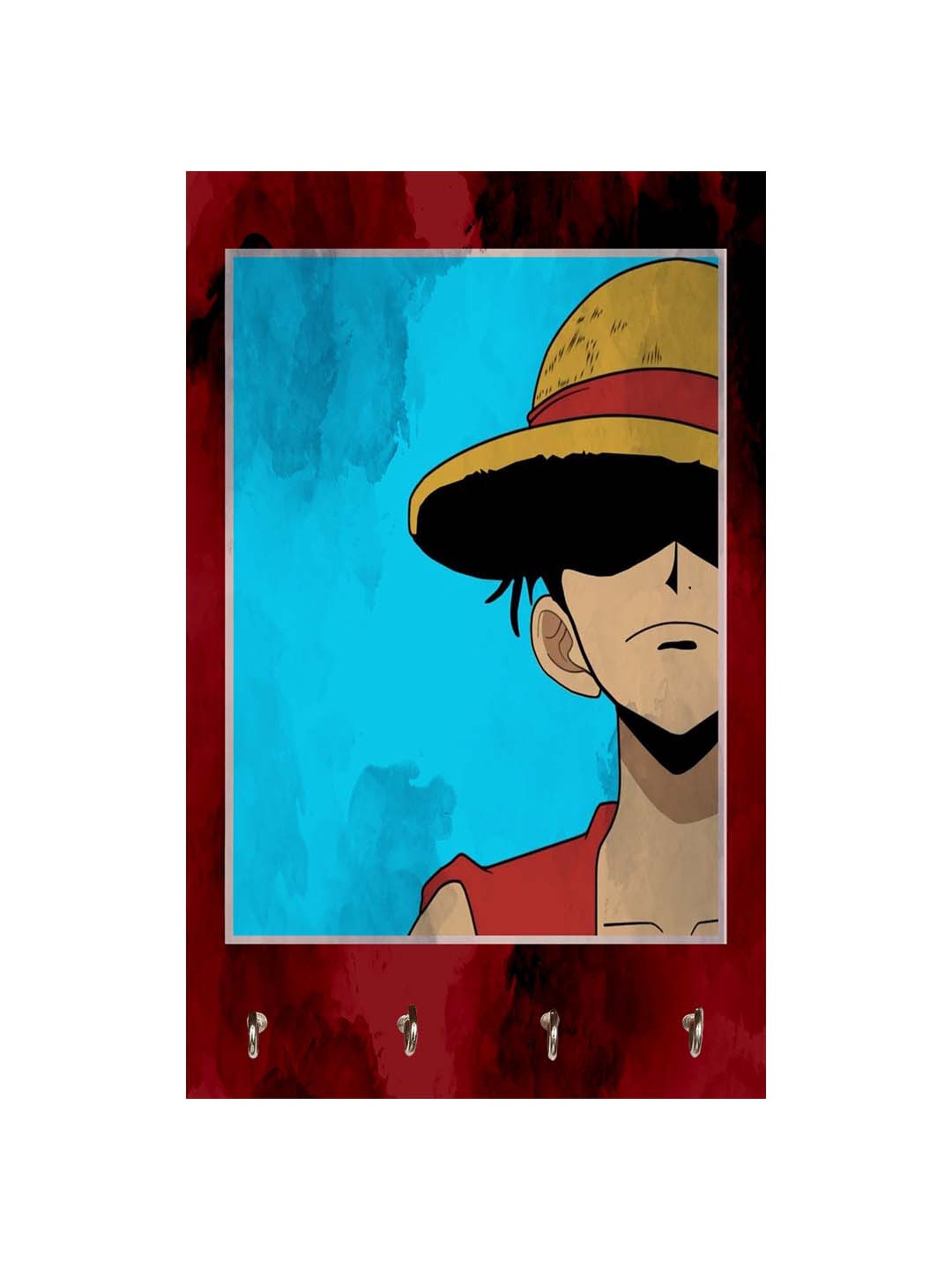 999Store Red & Blue MDF Decorative Wall Mount Key Holder - Set of 1