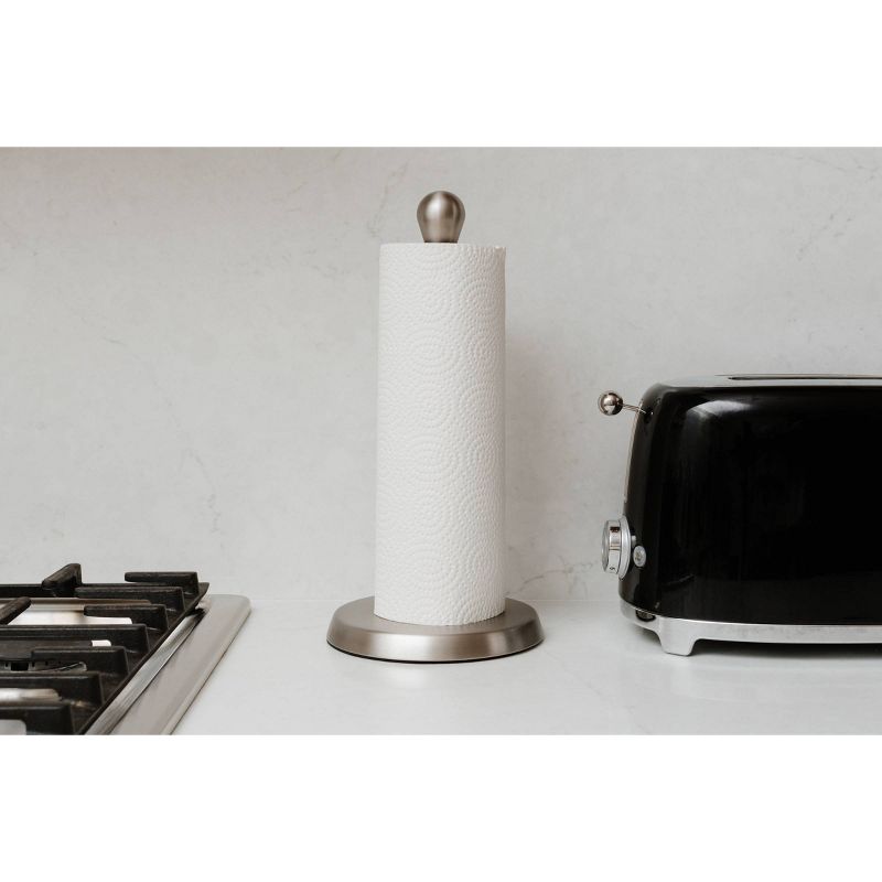Steel Upright Paper Towel Holder Brushed Nickel - Umbra