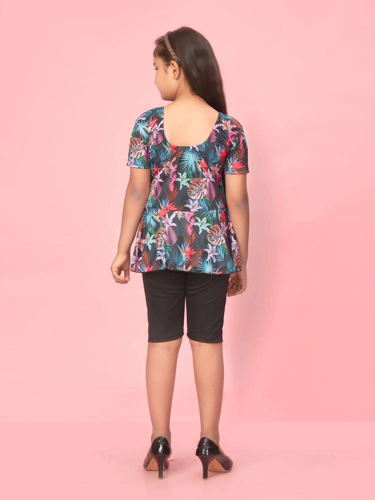 Cukoo Kids Red Printed Swimsuit