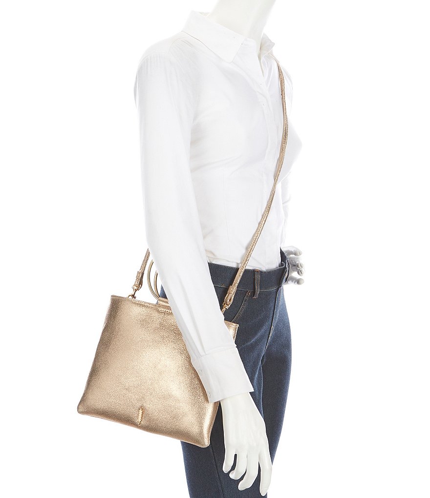 Thacker Le Pouch Metallic Ring Handle Crossbody Bag