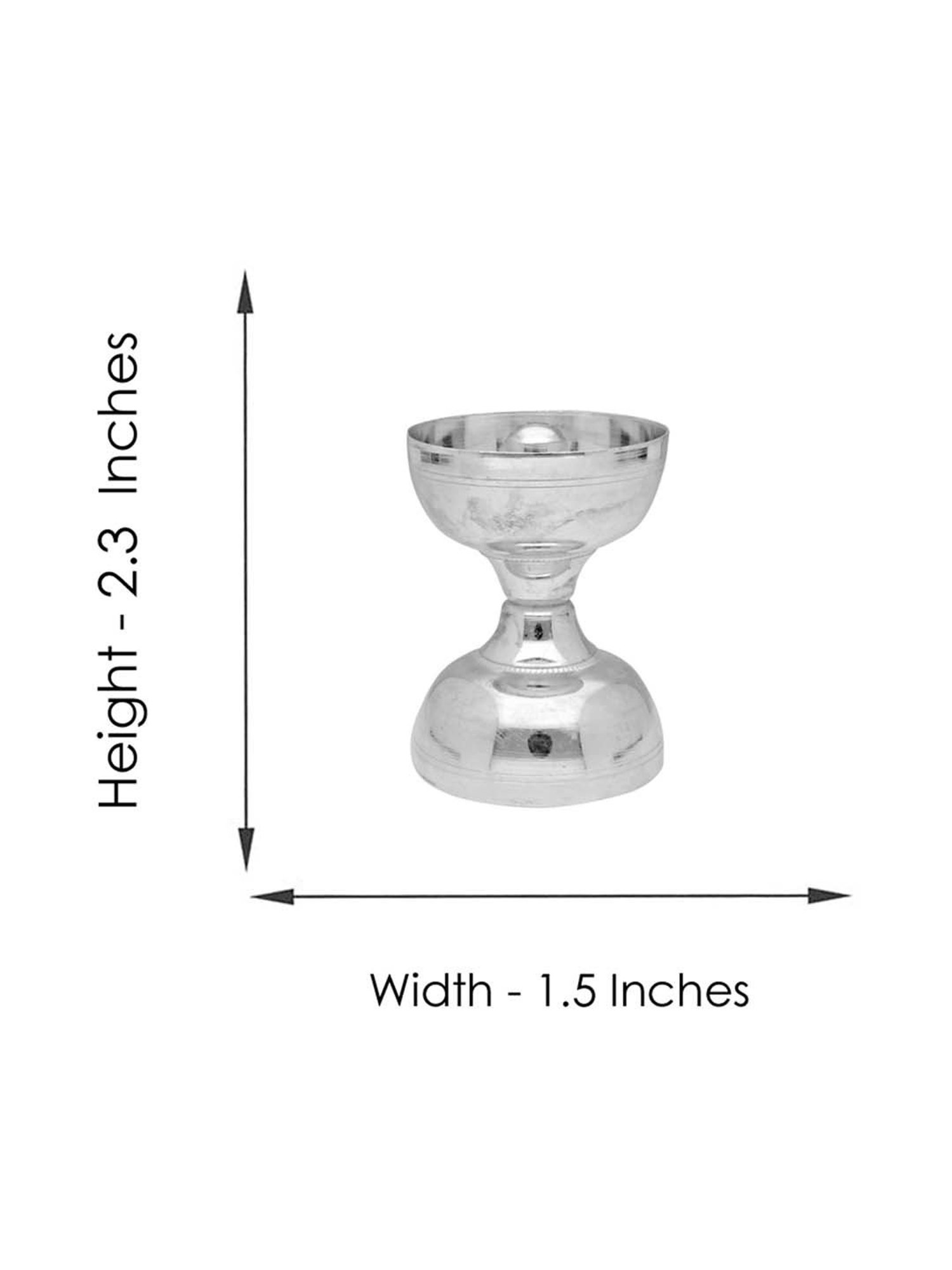 Sri Jagdamba Pearls 0.8 Silver Samay Diya - Set of 2