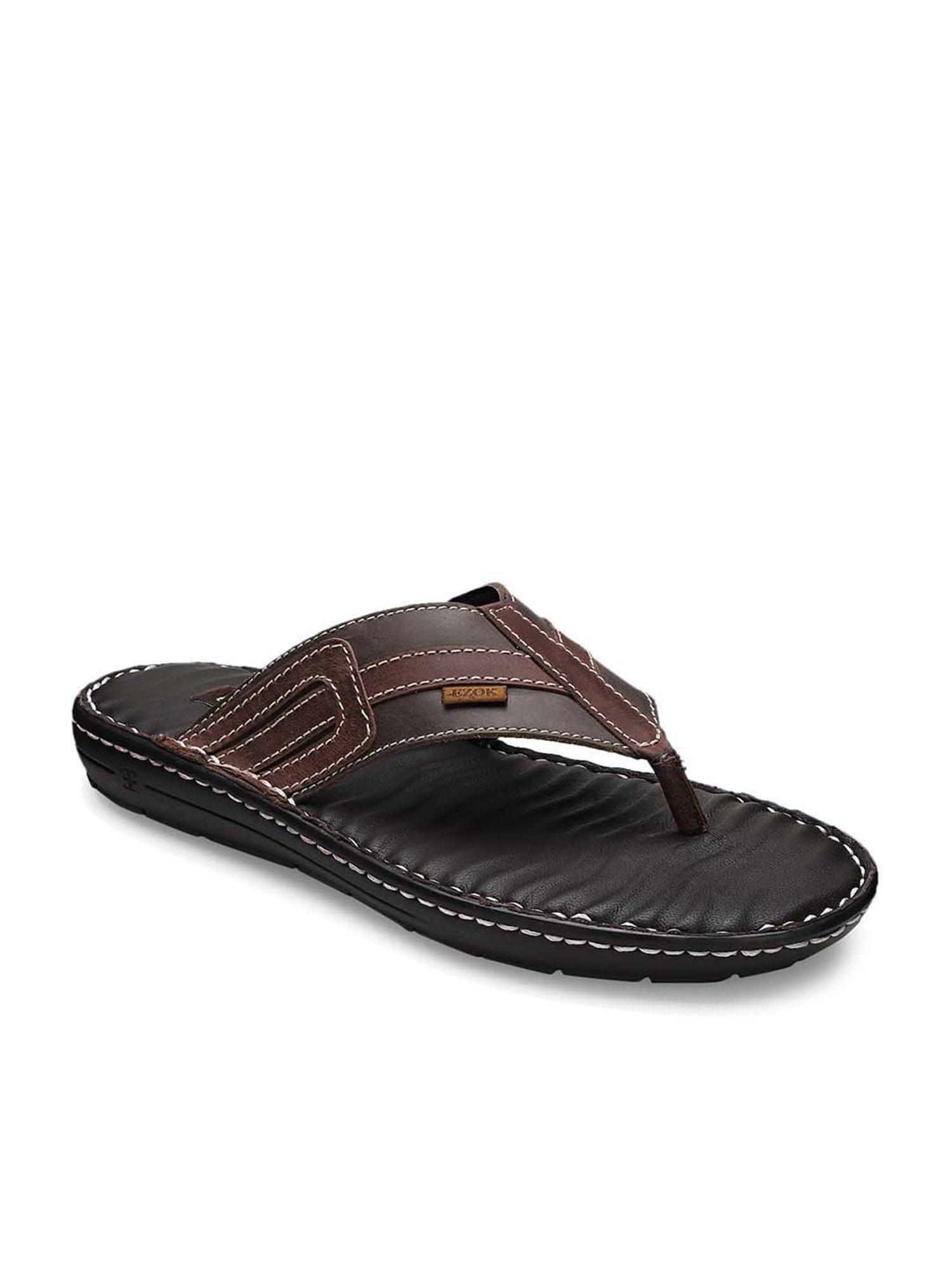 EZOK Men's Brown Thong Sandals