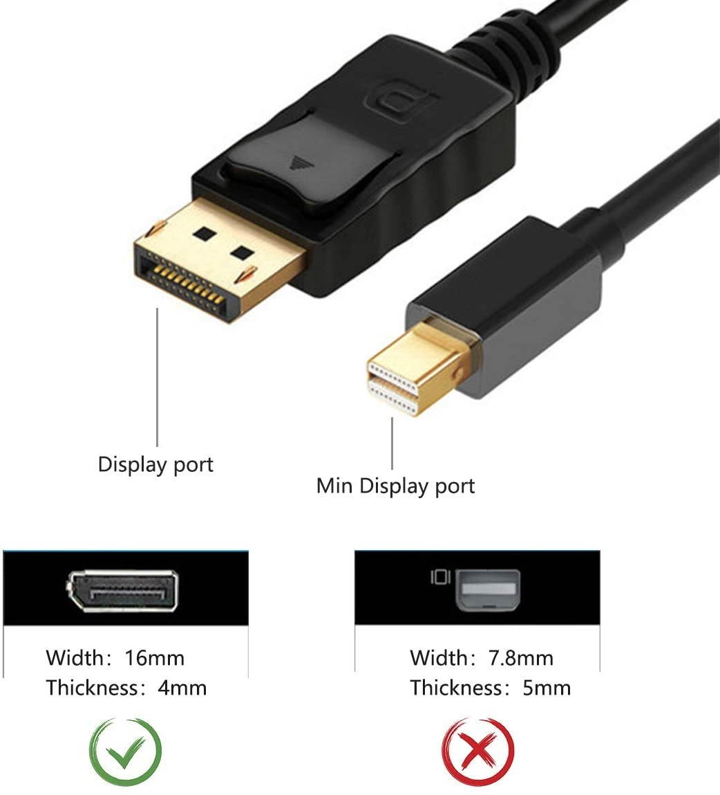 4K2K DisplayPort to HDMI Adapter, DP Display Port to HDMI Converter Male to Female Gold-Plated Cord Compatible for Lenovo Dell HP and Other Brand