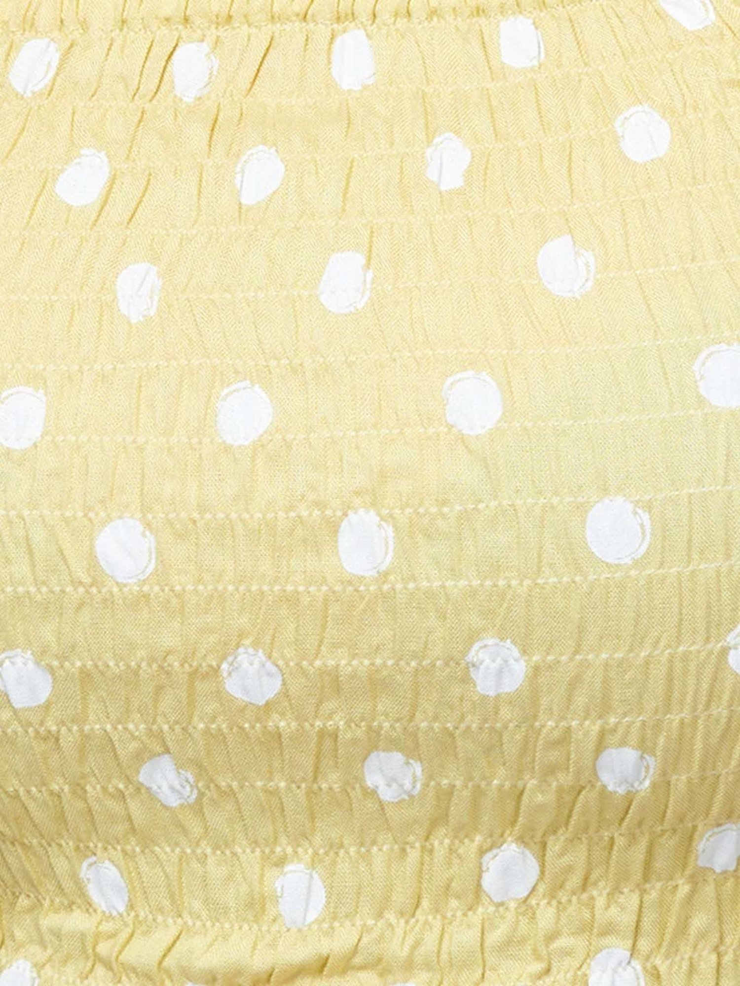 VASTRADO Yellow Polka Dots Crop Top