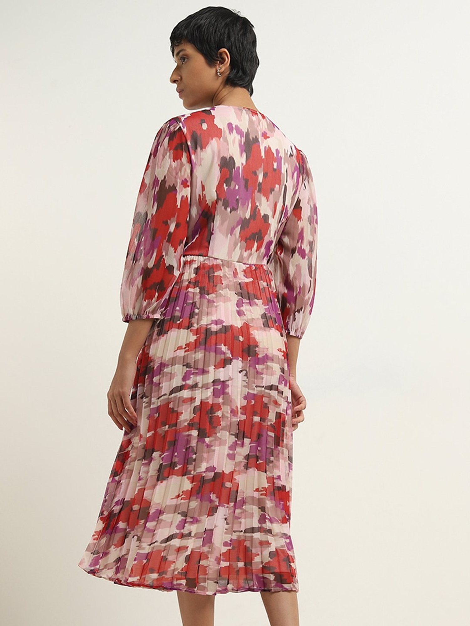 Wardrobe by Westside Multicolour Floral Printed A-Line Dress