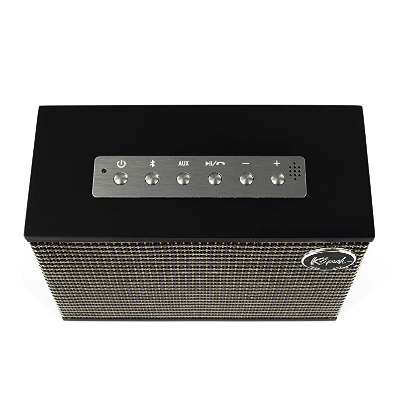 Heritage Groove Portable Bluetooth Speaker in Black, Matte Black