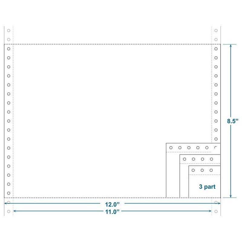 3-Ply Carbonless Paper, Blank, Form Size 12" x 8-1/2" (W x H) (Carton of 1200)