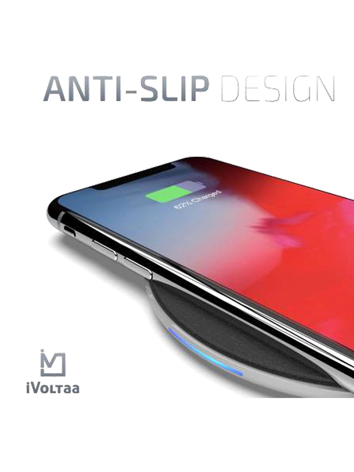 iVoltaa Air.base1 with Type C Cable for Qi Enabled Devices 10W Wireless Charging Pad (Black)